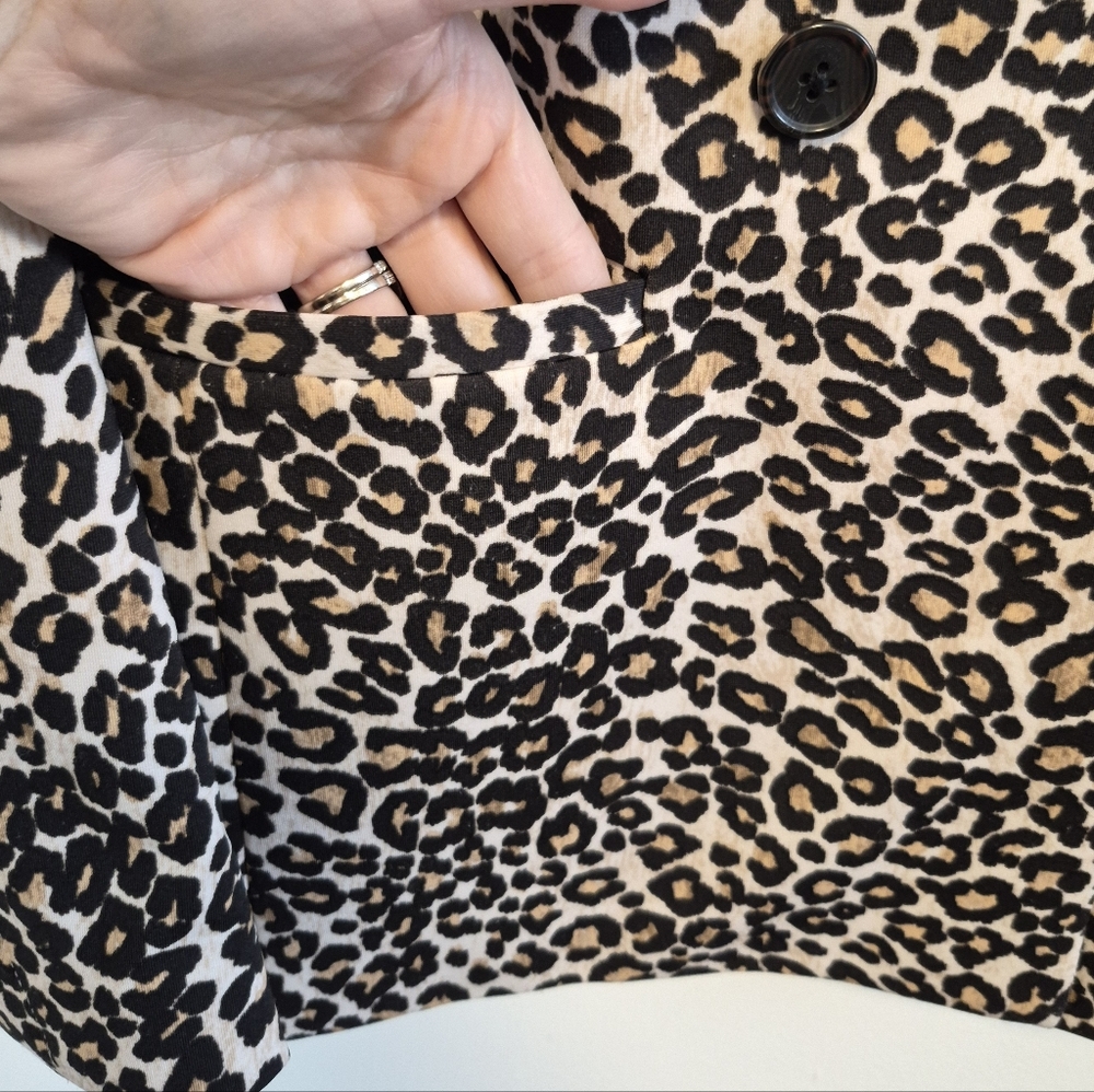 Express Leopard Print Blazer Jacket Button Closur… - image 9